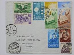 EGYPT-SWISS 1958 MID EAST WAR TIME CENSORED COVER MAP STAMPS USED - Autres