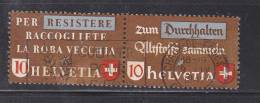 SUISSE  SE TENANT    N° Z33d    OBLITERES    CATALOGUE ZUMSTEIN - Zusammendrucke