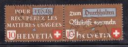 SUISSE  SE TENANT    N° Z33b    OBLITERES    CATALOGUE ZUMSTEIN - Zusammendrucke