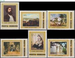 ROMANIA, 1981, Theodor Aman, Paintings, MNH (**), Sc/Mi 3018-23 / 3810-15 - Unused Stamps