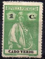 CAPE VERDE 1914 Ceres 1c. - Green MH - Cap Vert