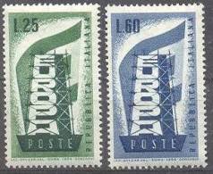 1956 Italia / Italy / Italie / Italien   Sas 803-4 / Mi 973-4 / Sc 715-6 / YT 731-2 Nuovo / MNH / Neuf / Postfrisch - 1956