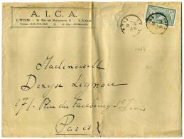 FRANCE - MERSON - N° 143 SUR  LETTRE DE LYON LE 11/10/1924, POUR PARIS - B - 1900-27 Merson