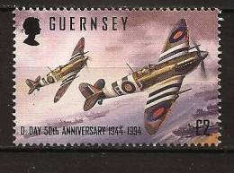 Grande-Bretagne Guernsey 1994 N° 647 ** Avions De Combat, Aviation, Guerre, WW2, Débarquement, Normandie, Bateaux - Unused Stamps