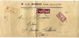 FRANCE - MERSON - N° 121 + 139 PAIRE SUR LR DE ST ETIENNE LE 22/4/1925, POUR L´ISERE - B - 1900-27 Merson