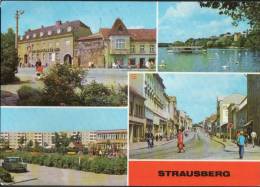 AK Strausberg, Große Straße, Straussee, Kinderkrippe Erich Weinert, Gel, 1979 - Strausberg