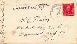 B01-377 Enveloppe US Postage - Envoi Du 11-03-1908 Lankershim Vers Greenwood Le 16-03-1908 - Covers & Documents