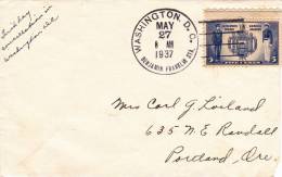 B01-377 Enveloppe US Postage - Envoi De Washington 27-05-1937 Vers Portland - Briefe U. Dokumente