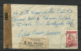 Argentina 1944 Registered  Cover To USA Censored - Lettres & Documents