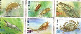 BULGARIA  / Bulgarie  1996 FAUNA- CRUSTACEANS 6v - MNH - Crostacei