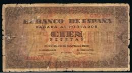 BILLETE ESPAÑA -  100 Pesetas 1938 - Andere & Zonder Classificatie