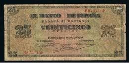 BILLETE ESPAÑA -  25 Pesetas 1938 - Autres & Non Classés