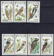 Mongolia 1987 Birds Oiseaux  Aves Woodpeckers MLH Set - Picchio & Uccelli Scalatori