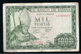 BILLETE ESPAÑA -  1000 Pesetas 1965 - Otros & Sin Clasificación