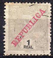 PORTUGUESE INDIA 1911 "King Carlos"  Overprinted Republica  1r. - Grey     FU - Portugiesisch-Indien