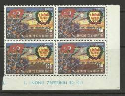 Turkey; 1971 50th Anniv. Of The First Inonu Victory (Block Of 4) - Neufs