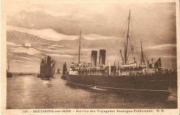 BATEAUX . PAQUEBOT . BOULOGNE SUR MER ( 62 ) Service Des Voyageurs Boulogne - Folkestone - Dampfer