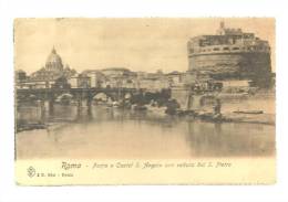 ROMA -PONTE E CASTEL SANT'ANGELO CON VEDUTA DEL S. PIETRO  -FP.- NON VIAGGIATA   *(laz1910) - Castel Sant'Angelo