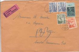 9212# SUISSE LETTRE EXPRES EILSENDUNG ESPRESSO Obl THUN 1951 Au Dos BELFORT PARIS AMBULANT - Lettres & Documents