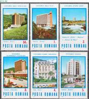 ROMANIA, 1986,  Spa Treatment Complexes, Modern Architecture, Health, MNH (**), Sc/Mi 3373-78 / 4253-58 - Thermalisme