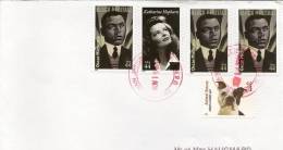 Lettre Avec Timbres Américain (black Heritage, Katharine Hepburn Et Chien) Oblitération Du 16/11/2012) - Storia Postale