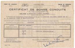 Port De Lorient Direction Des Constructions Et Armes Navales ( Certificat De Bonne Conduite 1953 ) - Diplome Und Schulzeugnisse