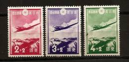 Japon Nippon 1937 N° 243 / 5 * Avions, Aviation, Surtaxe, Montagne, Bimoteur - Unused Stamps