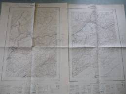 2 Cartes  I.G.N. Morteau :  N° 5 & 6 - 1/20 000ème - 1941/42. - Topographical Maps