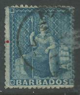 Barbade N° 5 O (1 P)  Bleu Oblitération Moyenne Sinon TB - Barbados (...-1966)