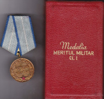 Romania "Military Merit Medal 1st Class, RSR " - Roumanie "Médaille Du Mérite Militaire De 1 Classe, RSR" - With Box - Other & Unclassified