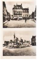 CPSM FALAISE CALVADOS PLACE BELLE CROIX AVANT ET APRES GUERRE 1945 BOMBARDEMENTS - Falaise