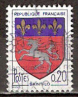 Timbre France Y&T N°1510c (04) Obl - Blason De Saint-Lô (3 Bandes De Phosphore)- 20 C.  Multicolore. Cote 0.15 € - 1941-66 Escudos Y Blasones