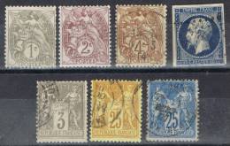 Lote 7 Sellos FRANCIA, Napoleon, Blanc Y Mouchon */º - 1900-29 Blanc