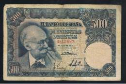 BILLETE ESPAÑA -  500 Pesetas  1951 - Autres & Non Classés