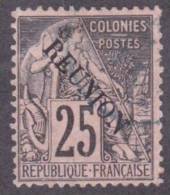 Réunion Obl. N°  24 - Type Dubois - 25 Cts Noir Sur Rose - Used Stamps