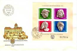 HUNGARY-1976.FDC Souv.Sheet - 49th Stampday/Gothic Sculptures Buda Castle Mi Bl.118 - FDC