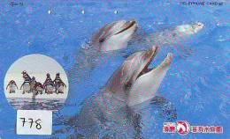 Télécarte Japon * DAUPHIN * DOLPHIN (778) Japan Phonecard * DELPHIN * GOLFINO * DOLFIJN * - Delfines