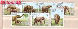 LAO  1987  Animals – Elephants  7v-used - Elefanten