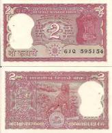 India P53Ae, 2 Rupees, Great Bengal Tiger $4+CV - India