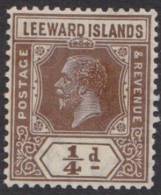 LEEWARD IS KEVII 1921 1/4d SG 58 HM XZ218 - Leeward  Islands