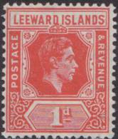 LEEWARD IS KGVI 1938 1d Scarlet SG 99 HM XZ234 - Leeward  Islands
