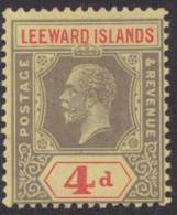 LEEWARD IS KEVII 1912 4d SG 52 HM XZ217 - Leeward  Islands