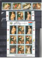 Paraguay 1988 - Painting- Mi 4229-33-5v+2 Labels; Sheetlet 5x4233+4 Labels- Used - Desnudos