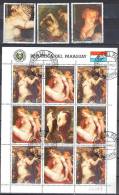 Paraguay 1987 - Rubens - Painting - Nudes - Mi 4164-66 + Sheetlet 4x4167-68+label - Used - Desnudos