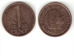Netherlands  1 Cent 1950 Km 180  Xf+ !!! For Other Dates This Type Please Ask - 1 Cent