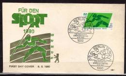 ALLEMAGNE  FDC  Cachet   Berlin 12      8-5-1980  Javelot Water Polo - Water Polo