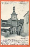 U107, St. Prex , Ancienne Porte, Animée, Clocher Et Horloge, Précurseur, Circulée 1903 - Saint-Prex