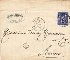 SAINS SUR COURRIER - 1876-1878 Sage (Type I)