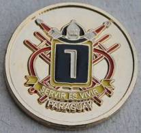 SAPEURS POMPIERS DU PARAGUAY - SERVIR ES VIVIR      -     (VERT) - Firemen