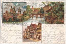 OSNABRÜCK Color Litho Renaissancehaus Hasepartie Dom 22.9.1900 Gelaufen - Osnabrueck